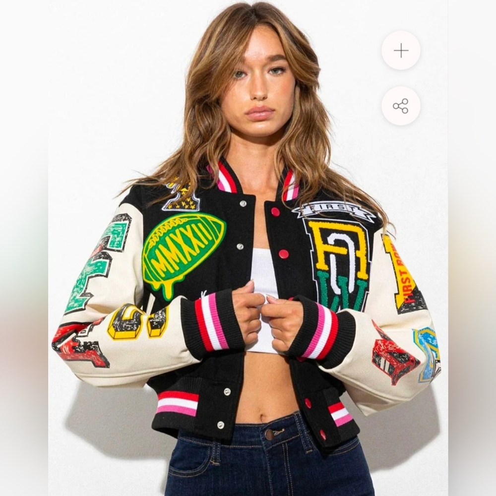 Lightweight black and white bomber jacket